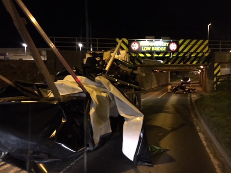 Stuntney Road bridge Anglia bridge strike