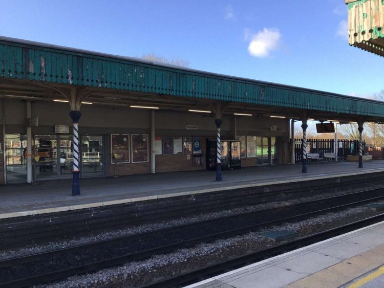 The current canopy on platform 1 at Chesterfield station