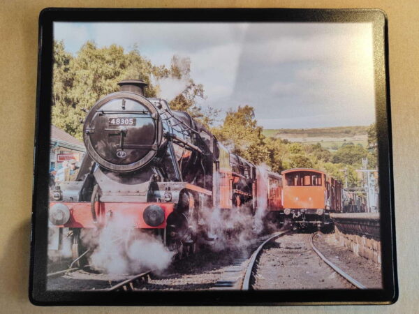 48305 and 5428 stand at Grosmont, NYMR