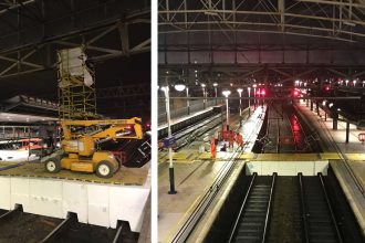 Polystyrene platforms help repairs to Manchester Piccadilly roof