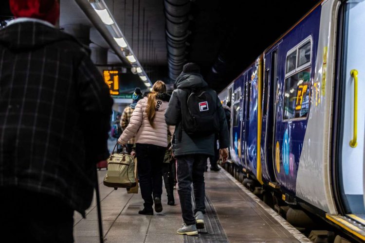 Image shows customers boarding Northern service