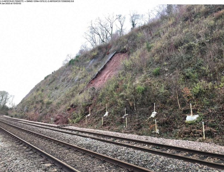 Landslip on Severn Estuary line Jan 2023_2