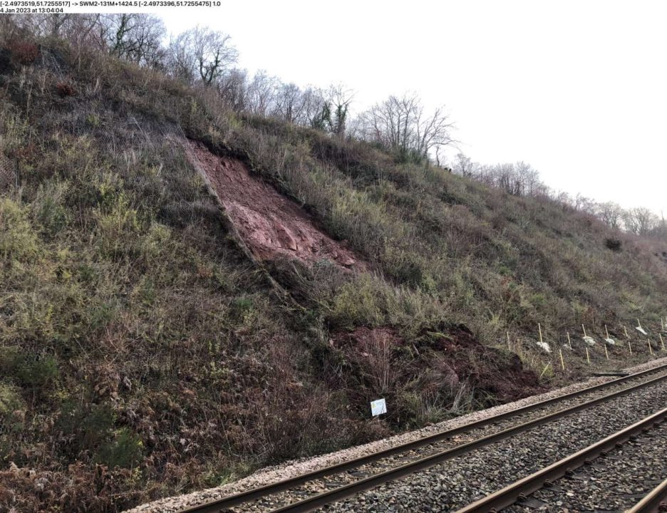 andslip on Severn Estuary line