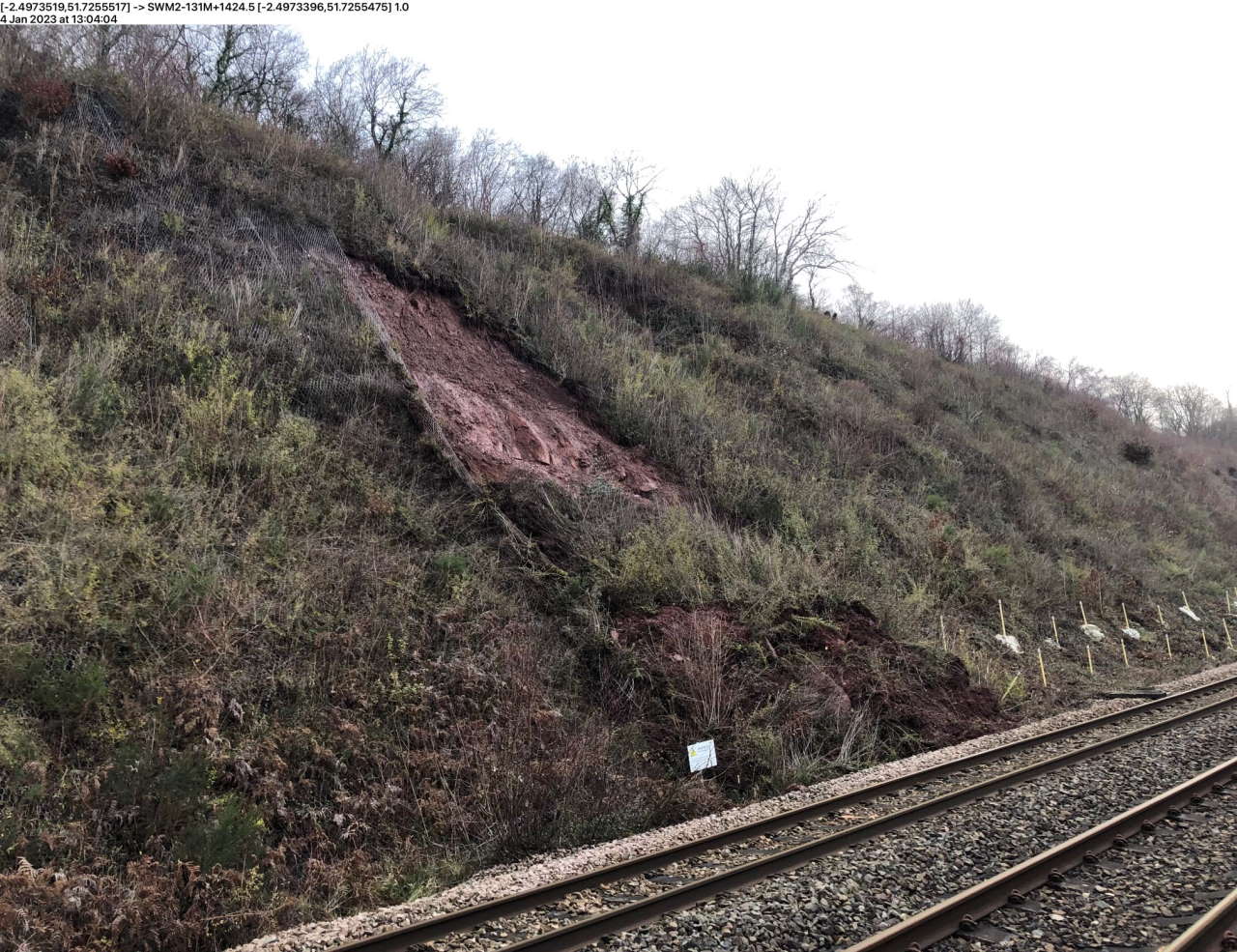 andslip on Severn Estuary line