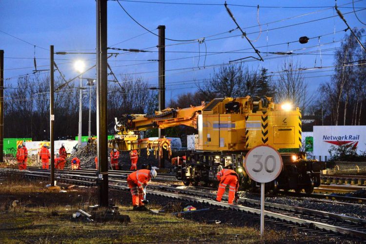 Network Rail teams upgrade the tracks at York station