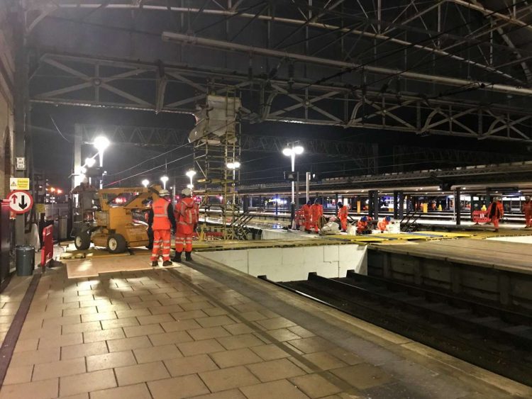 Wide shot of the polystyrene blocks used for Manchester Piccadilly roof repairs