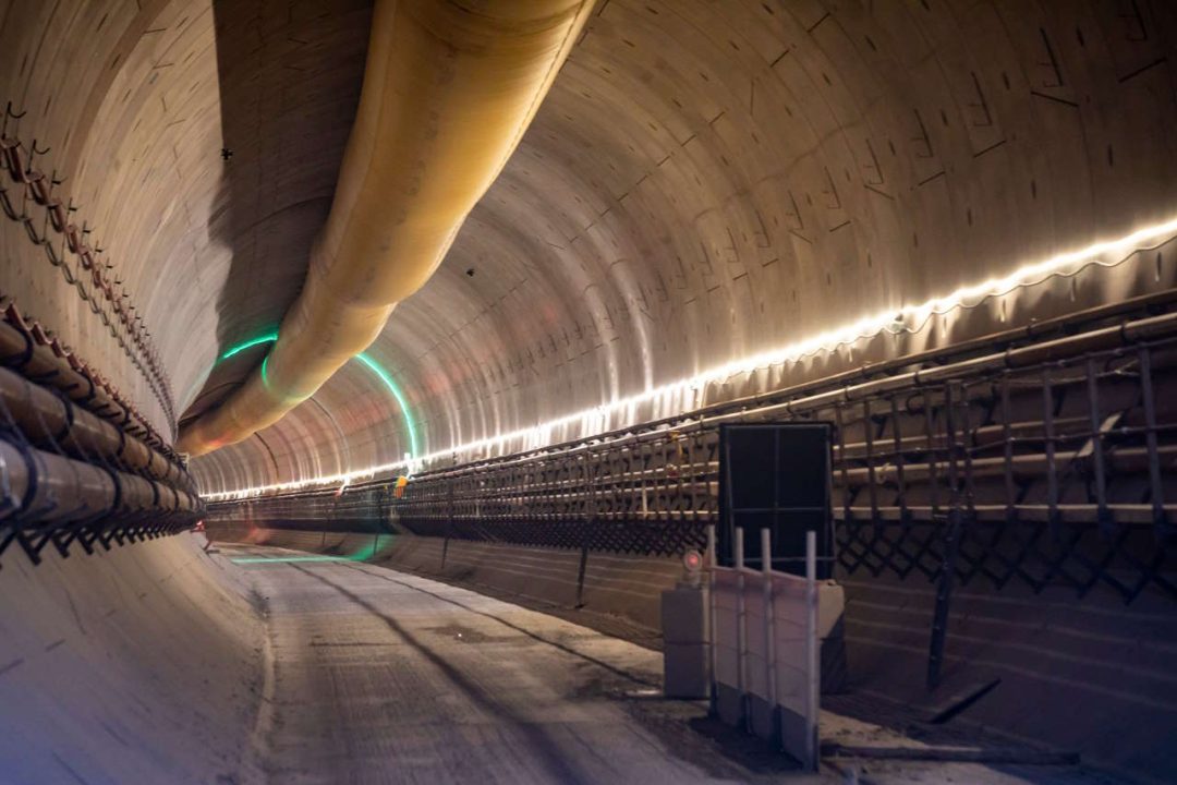 View of down-track tunnel at the South Portal Site, November 2022