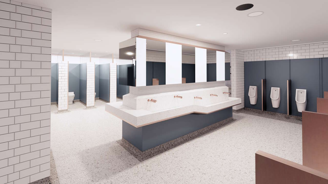 London Waterloo station toilets CGI