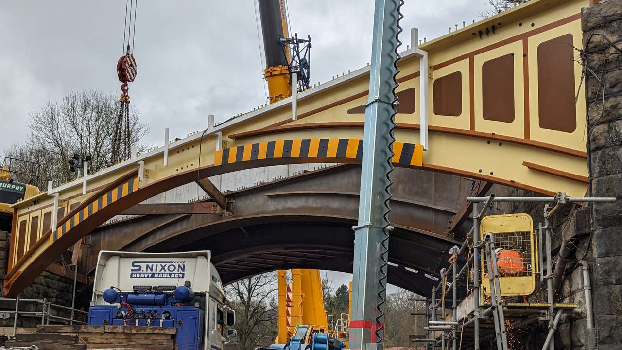 Welding at Buxton Road bridge in Whaley Bridge