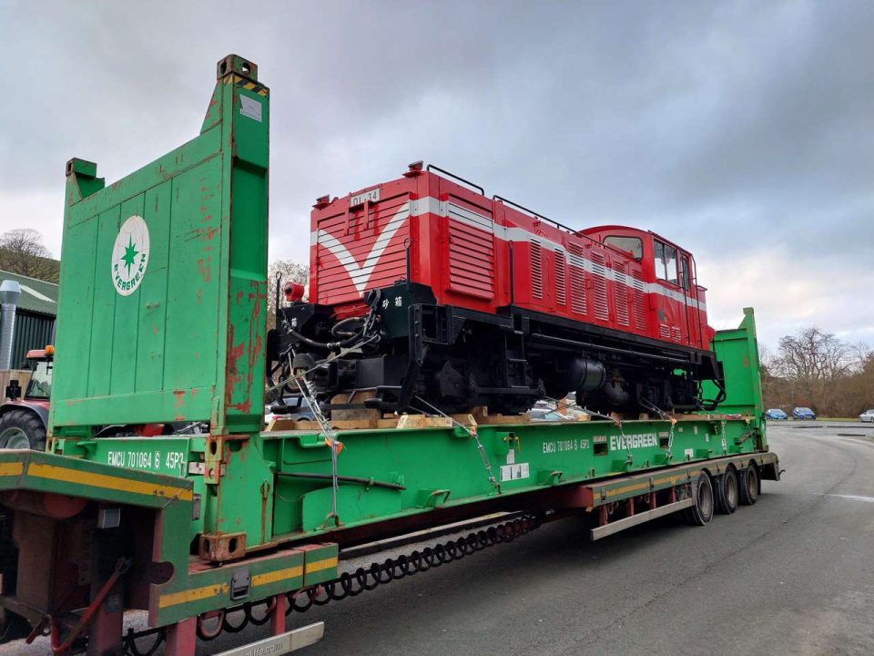 locomotive DL-34 today 01-02-23 safely arrived on W&LLR metals.