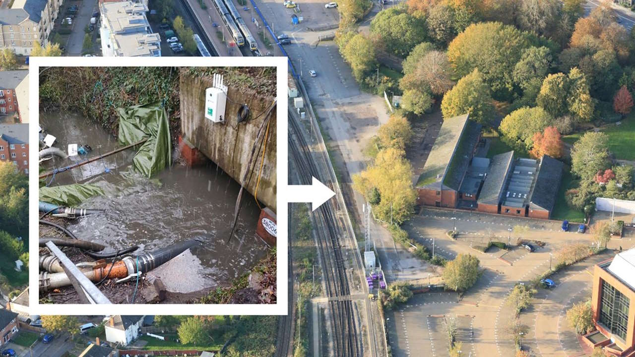 Aylesbury Culvert aerial with close up