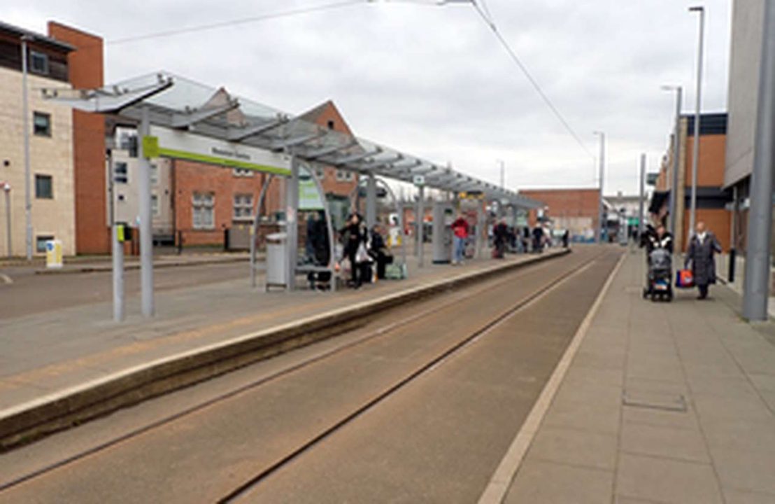 Beeston Centre tram stop.