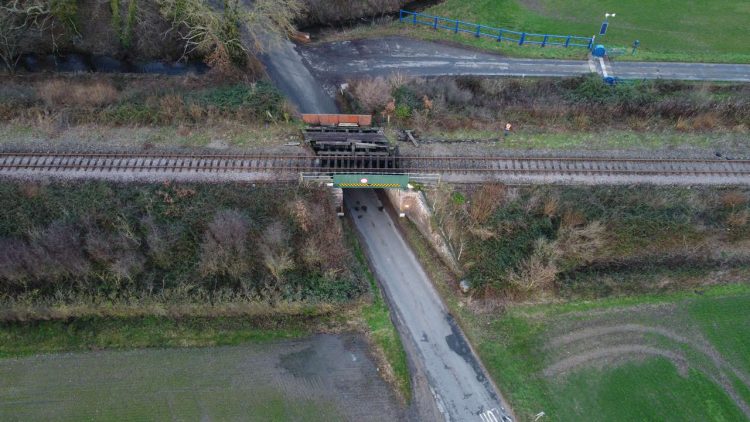 Aerial view of Crownthorpe bridge