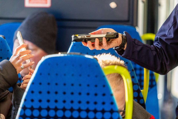 Image shows ticket check on-board Northern service