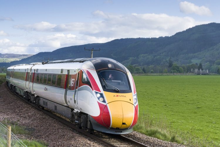 LNER Azuma near Dalguise on the Highland mainline.