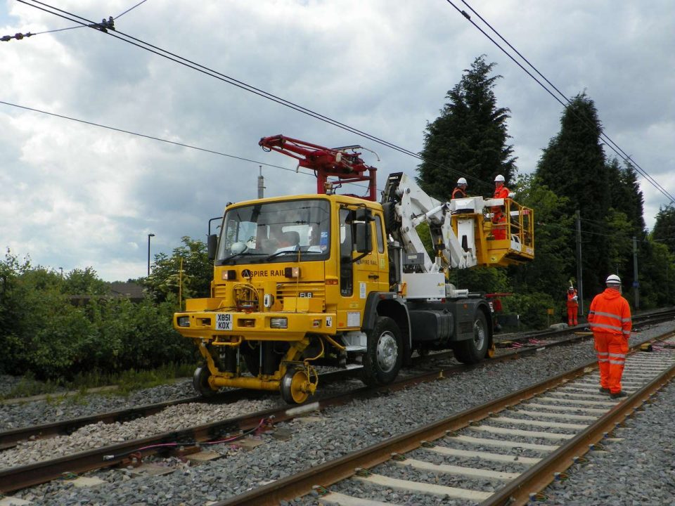 verhead wire work on the Tyne & Wear Metro