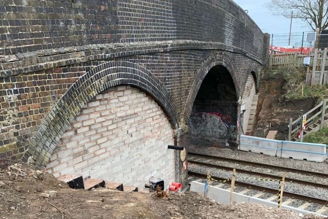 Progress at Station Road bridge, Great Glen