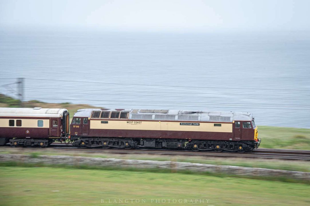 Class 57 57313 Scarborough Castle with The Northern Belle