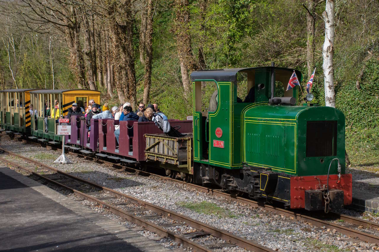 Steam trains at the Amberley Museum.