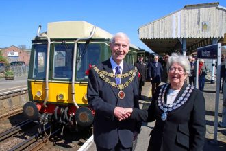 Swanage Railway operates its first trial service to mainline Wareham station