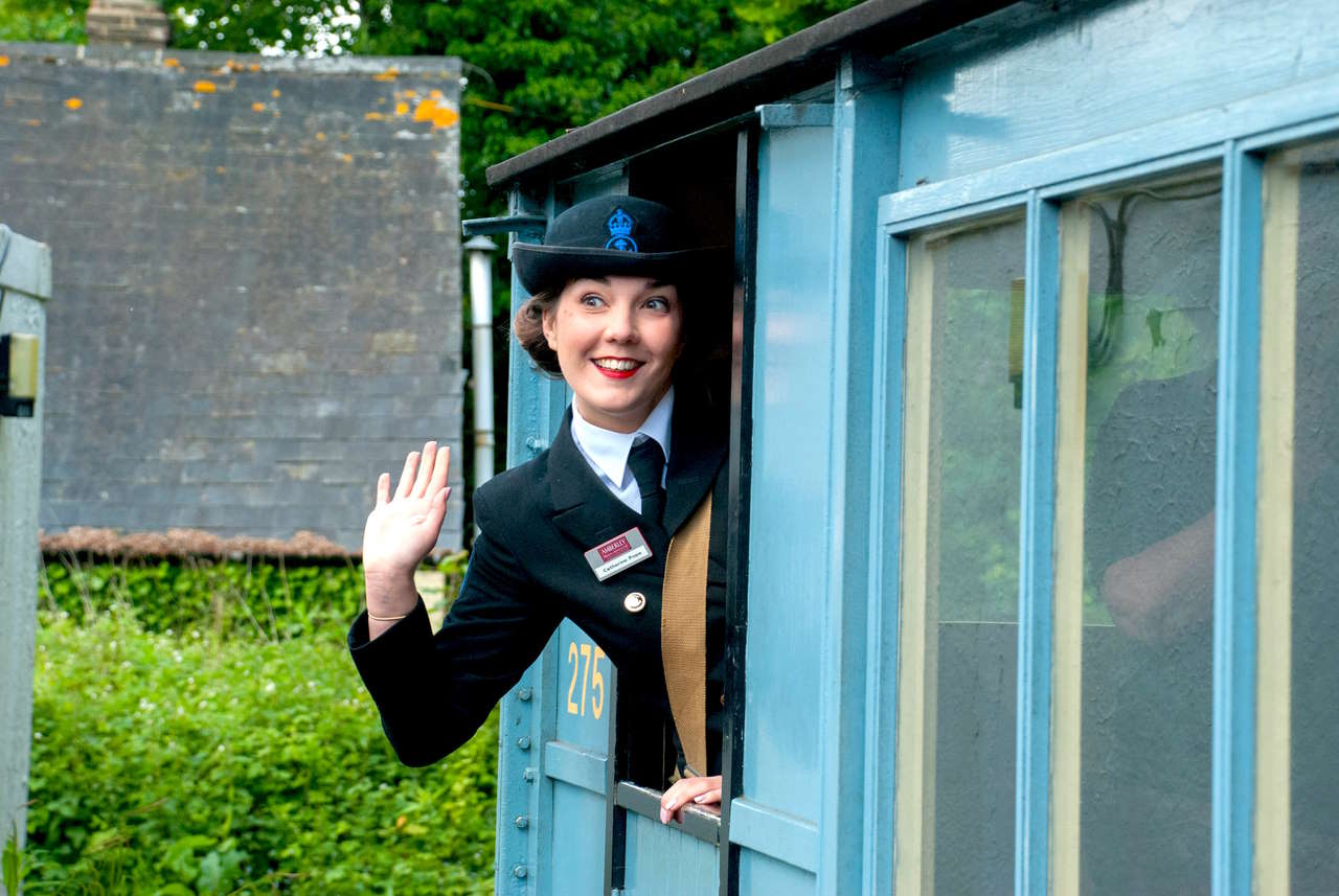 Home front lady in train Amberley