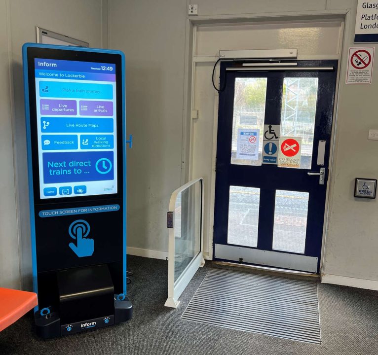 New Lockerbie railway station information screen