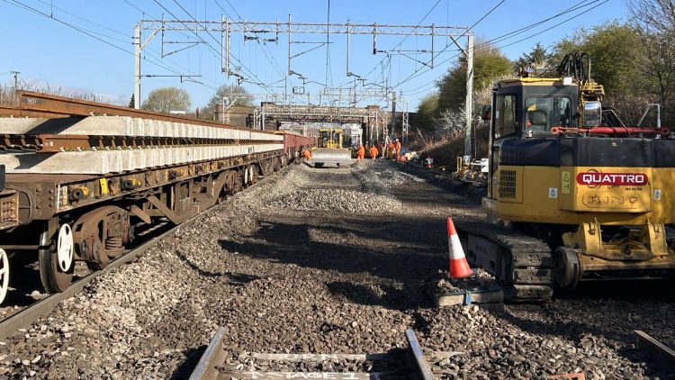 Track renewal at Basford Hall near Crewe Easter 2023