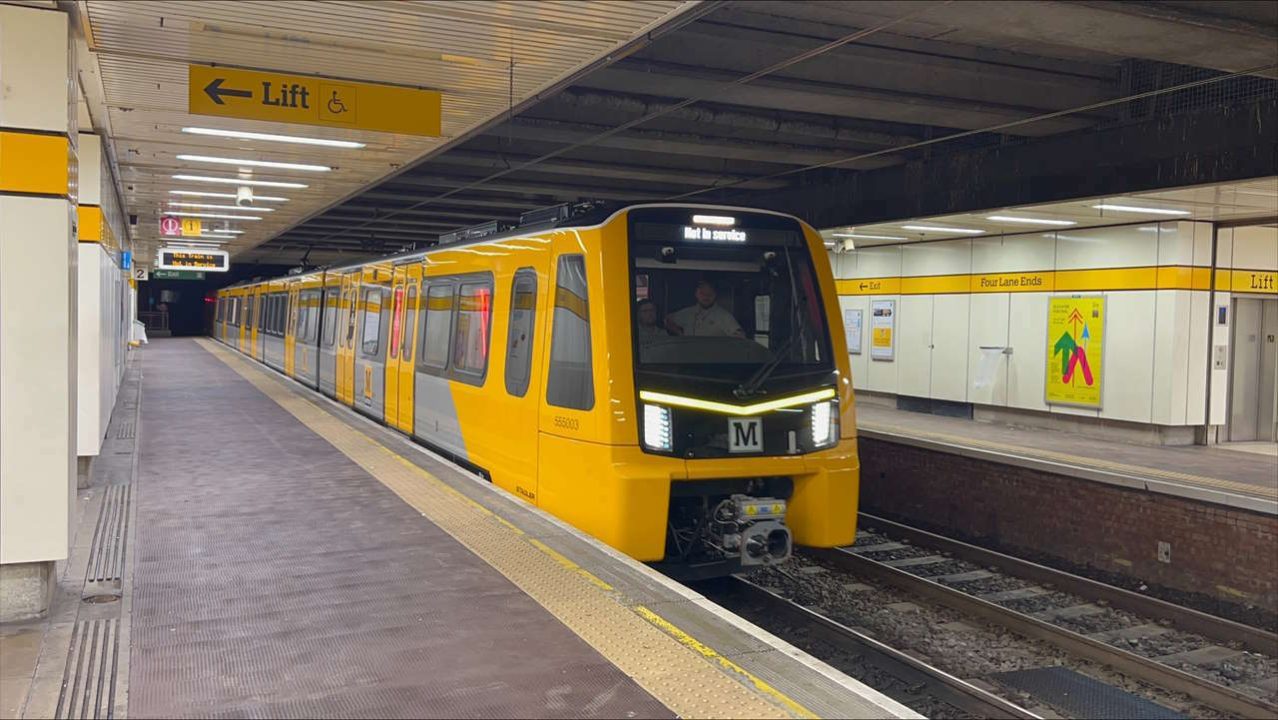 Class 555 on test at Four Lane Ends