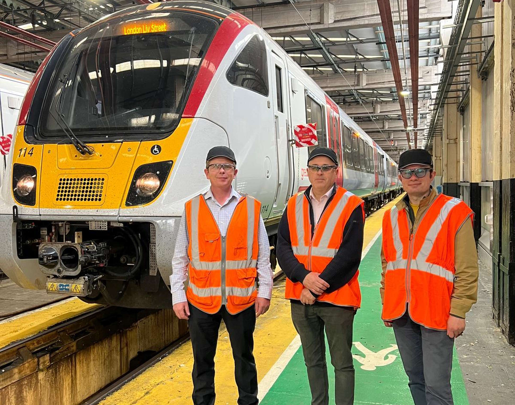 London Assembly Members Nick Rogers and Keith Prince visit the Alstom Depot in Ilford