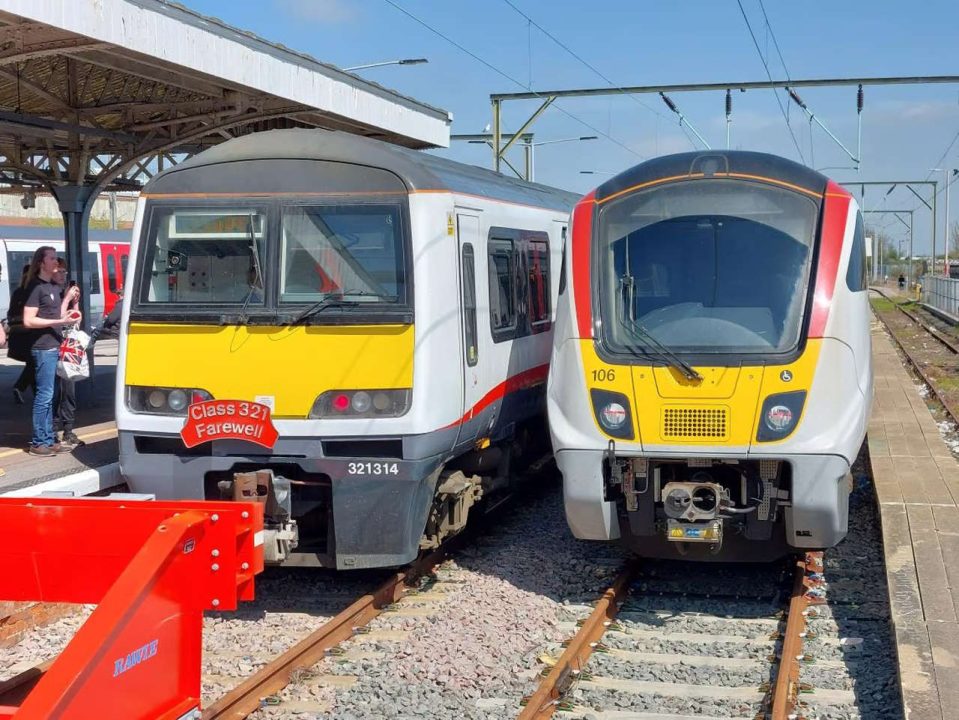 Greater Anglia train at Clacton-on-Sea station.