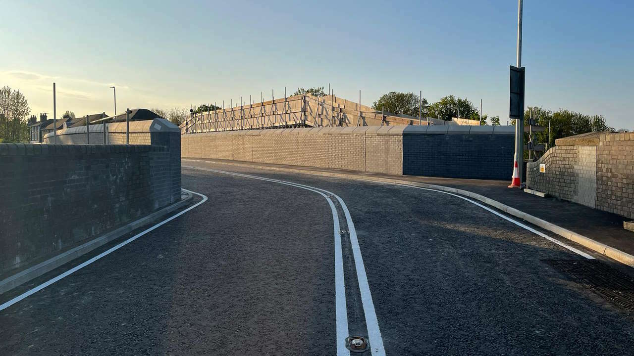 The completed bridge just before reopening