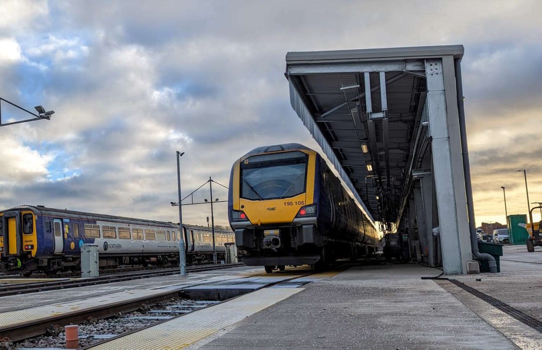 This image shows a train at Barrow sidings