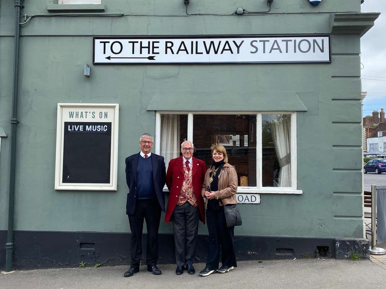 K&ESR Chair Simon Marsh (left in the photo), K&ESR General Manager Dr Robin Coombes (centre) and newly appointed Mayor of Tenterden Cllr Sue Ferguson (right).