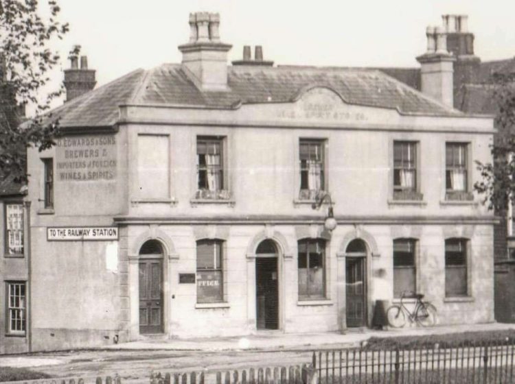 The Vine Inn with its railway station sign