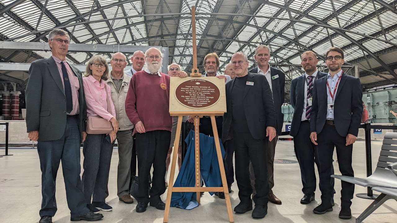 Attendees of missing plaque being re-unveiled at LIverpool Lime Street 23 June 2023