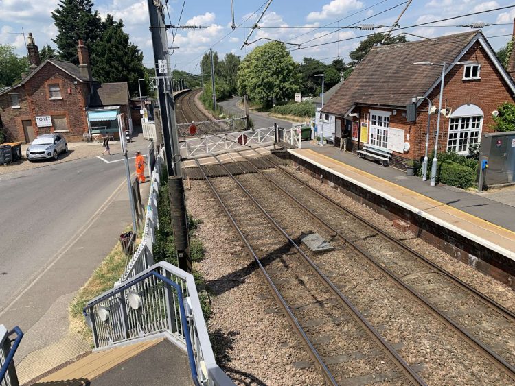 Elsenham station and level crossing