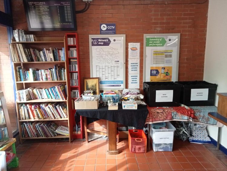 Swap Shop signage at Brinnington station // Credit: Northern