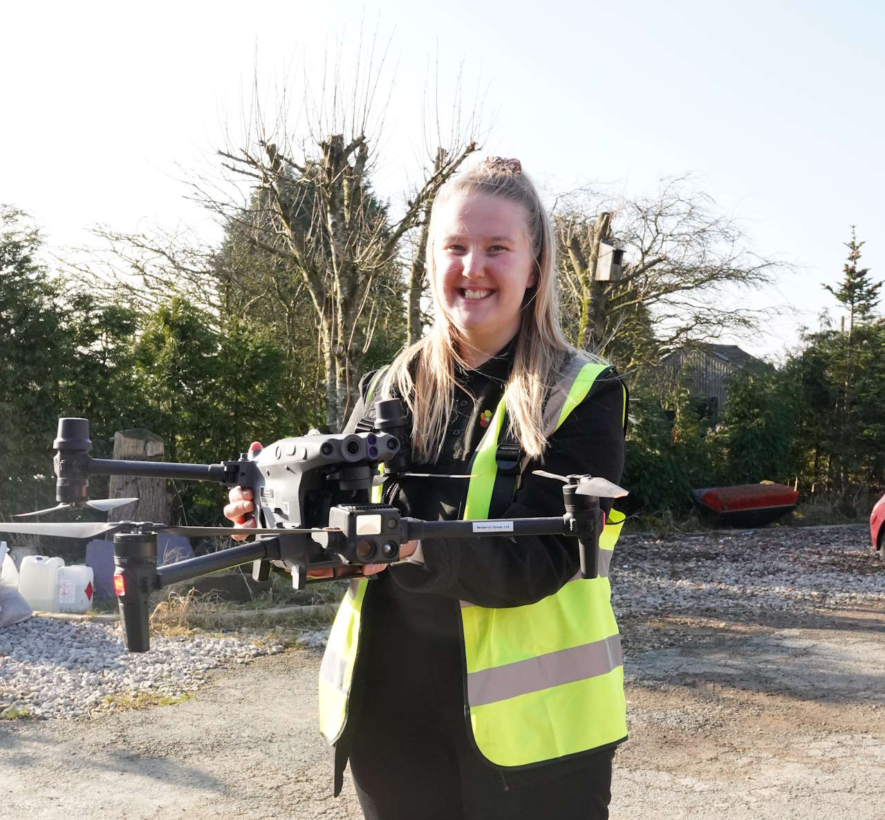 Olivia Cambridge with DJI Matrice M30T drone