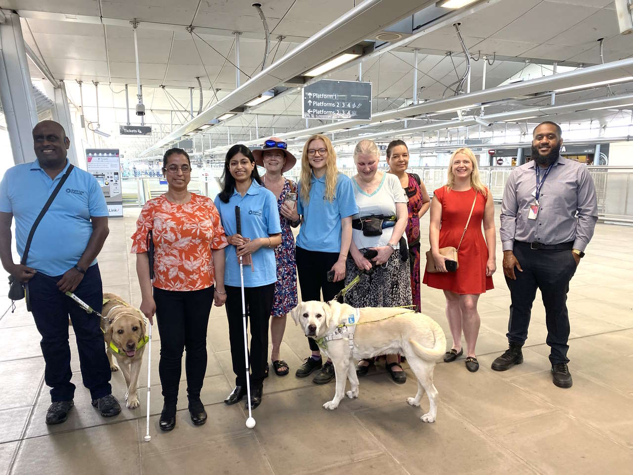 Sight Loss Council volunteers join Thameslink and the Thomas Pocklington Trust to test the Aira wayfinding app at Blackfriars station