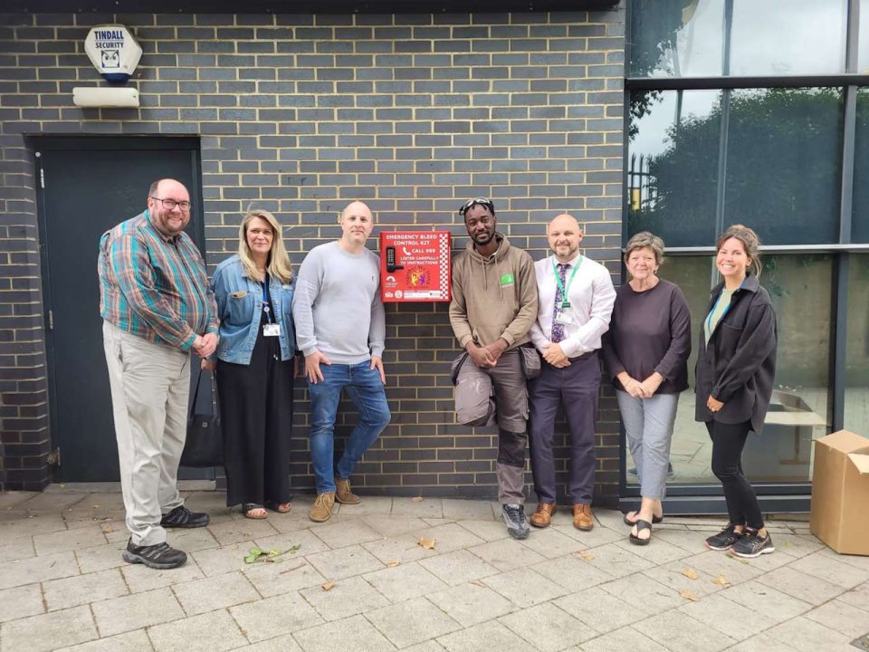 A life-saving emergency bleed kit cabinet is now installed at Northampton station