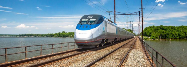 Acela Express in northeast Maryland.