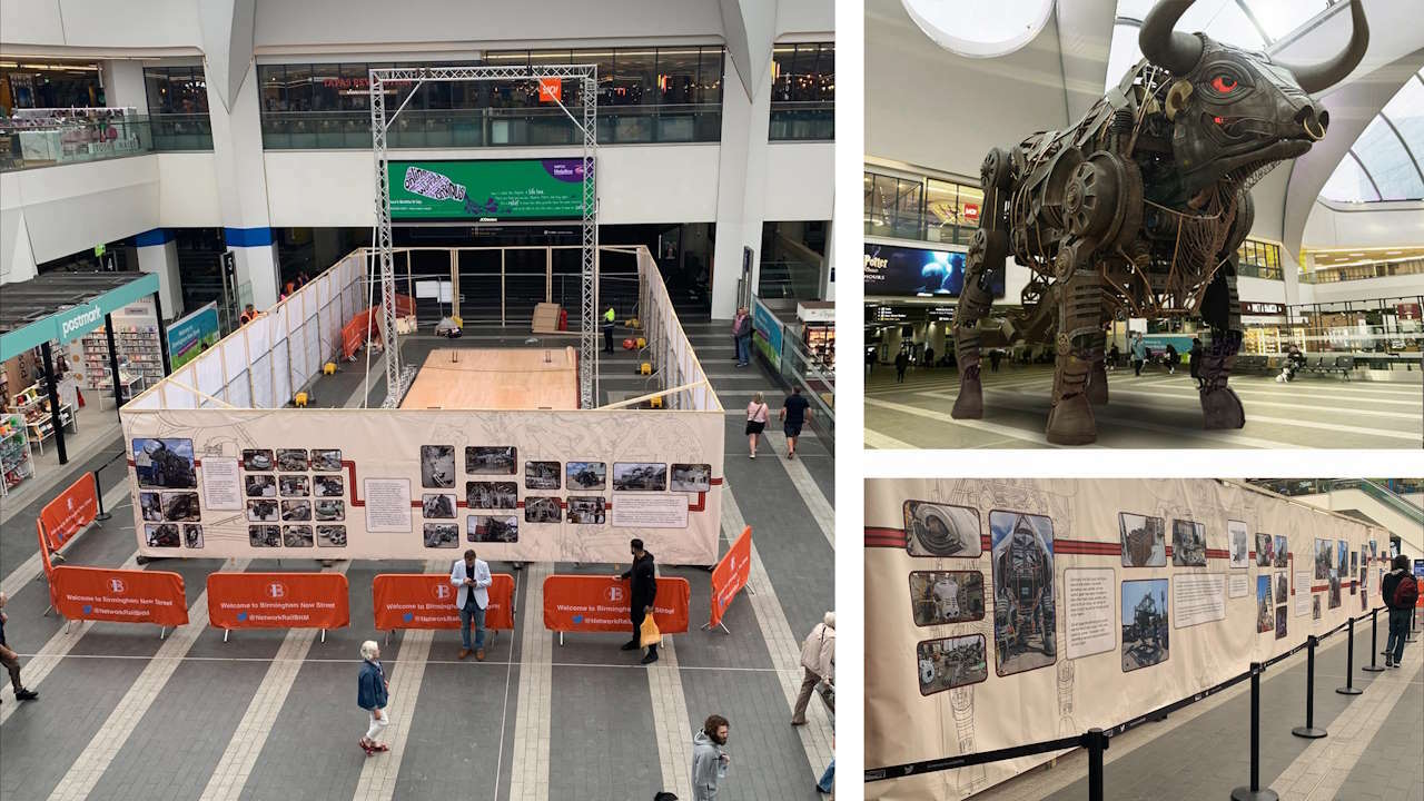 Concourse preparations for Ozzy at New Street station