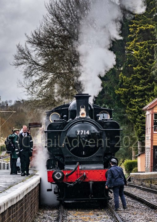 7714 stands at Hampton Loade, Severn Valley Railway