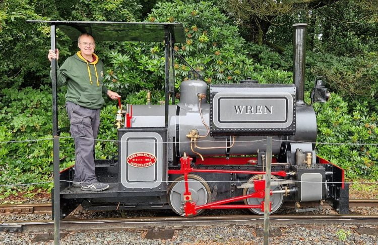 The author on the footplate of 3144 at Devils Bridge