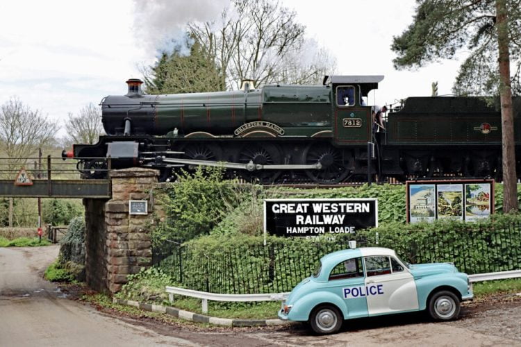 In a timeless shot, Erlestoke Manor makes her getaway from Hampton Loade at the SVR Spring Steam Gala on Saturday 15 April