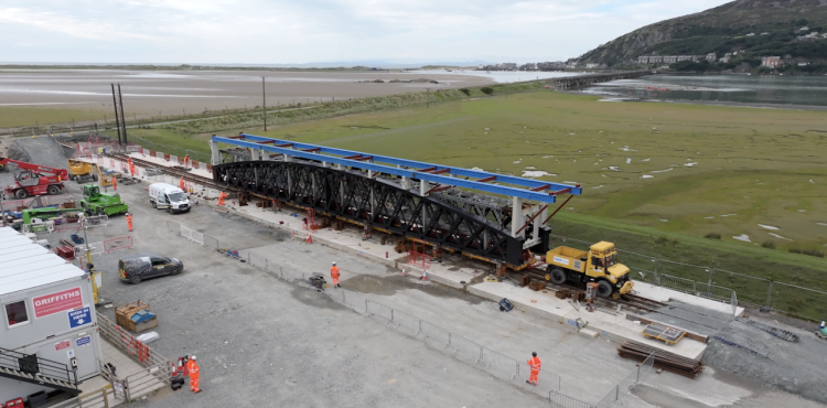 Bridge span on mock railway_Barmouth