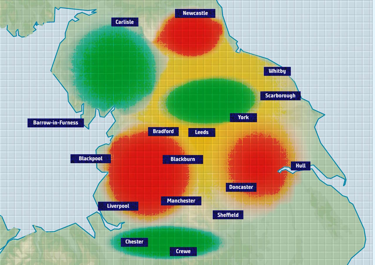 Heatmap of students commuting by rail