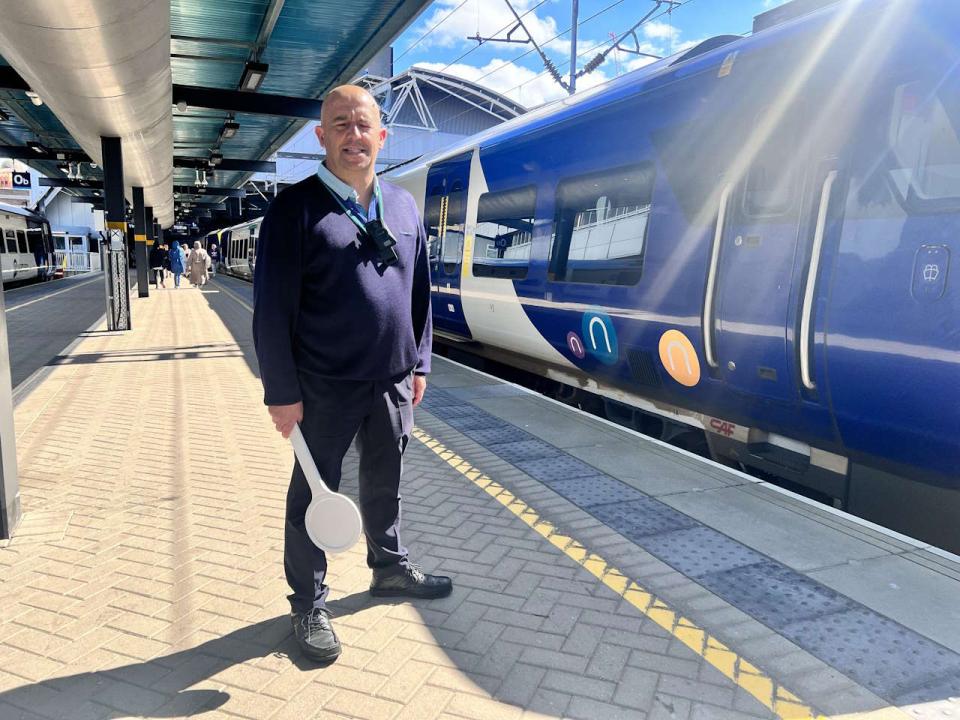 Northern train dispatcher wearing a bodyworn camera