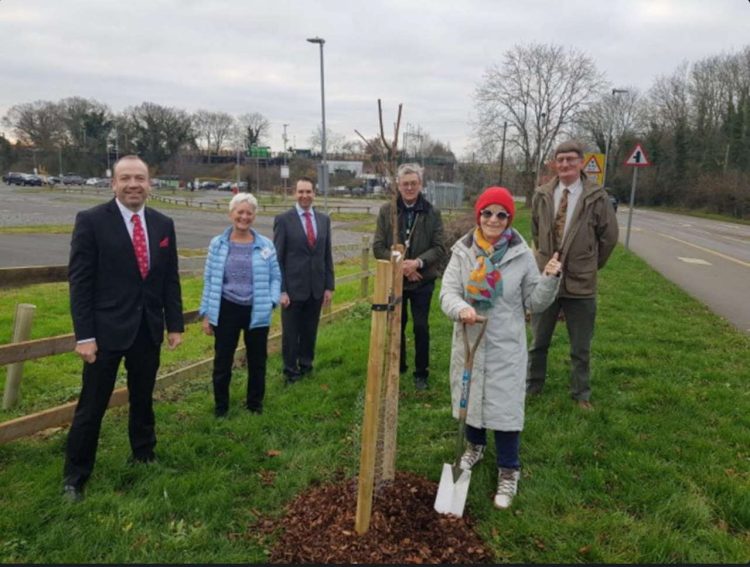 Tree planting at Long Buckby Credit London NOrthwestern Railway