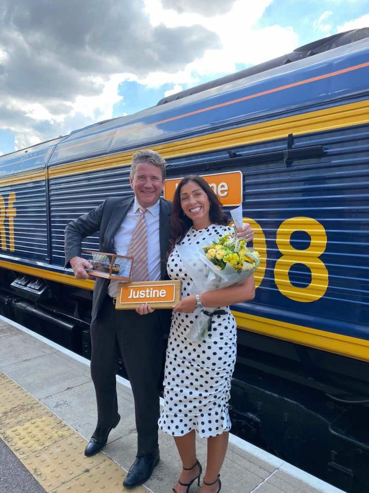 Justine at the Ladies Naming Ceremony 2023 // Credit: GB Railfreight